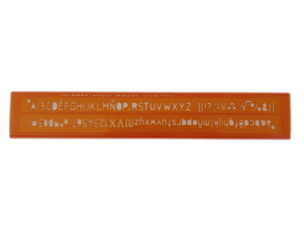 TRACE-LETTRES MINERVA TRACAGE TECHNIQUE 10MM ORANGE
