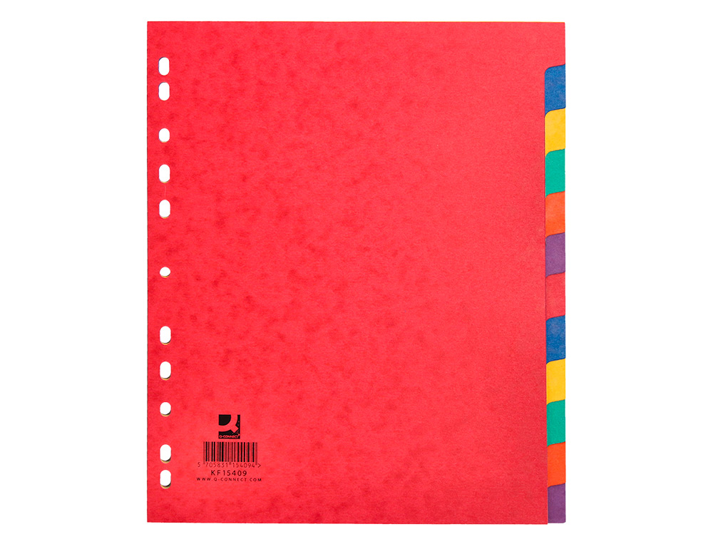 INTERCALAIRE Q-CONNECT CARTE LUSTRE 225G 12 POSITIONS A4+ 212X310MM