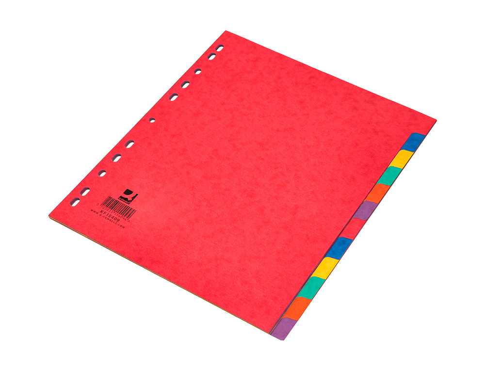 INTERCALAIRE Q-CONNECT CARTE LUSTRE 225G 12 POSITIONS A4+ 212X310MM