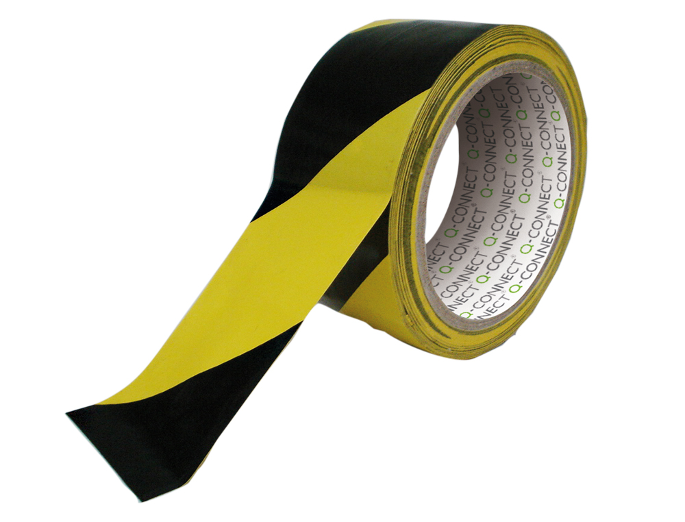 RUBAN ADHÉSIF Q-CONNECT SÉCURISÉ RUBAN SIGNALISATION RÉSISTANT 48MMX20M COLORIS NOIR/JAUNE