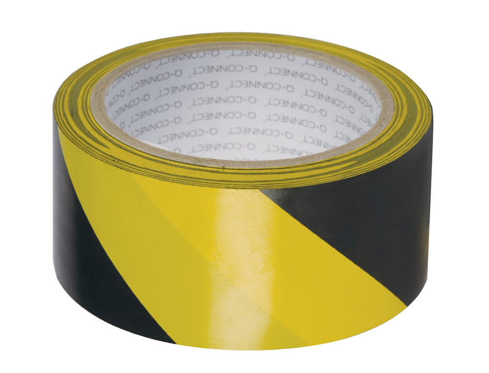 RUBAN ADHÉSIF Q-CONNECT SÉCURISÉ RUBAN SIGNALISATION RÉSISTANT 48MMX20M COLORIS NOIR/JAUNE