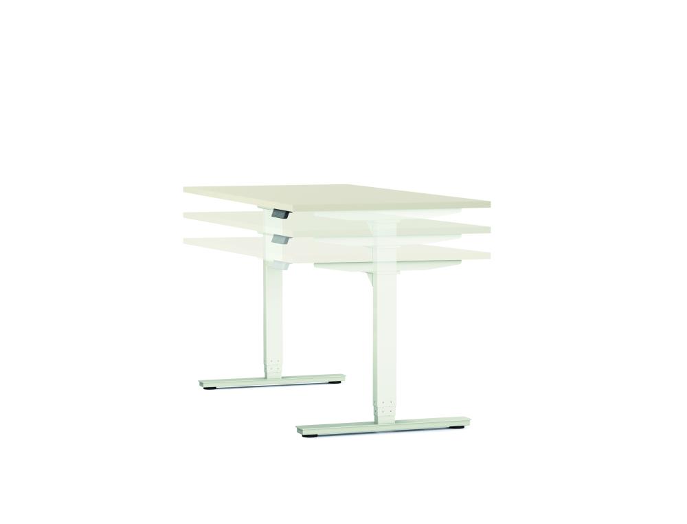 BUREAU DROIT REGLABLE L120 PIETEMENT BLANC