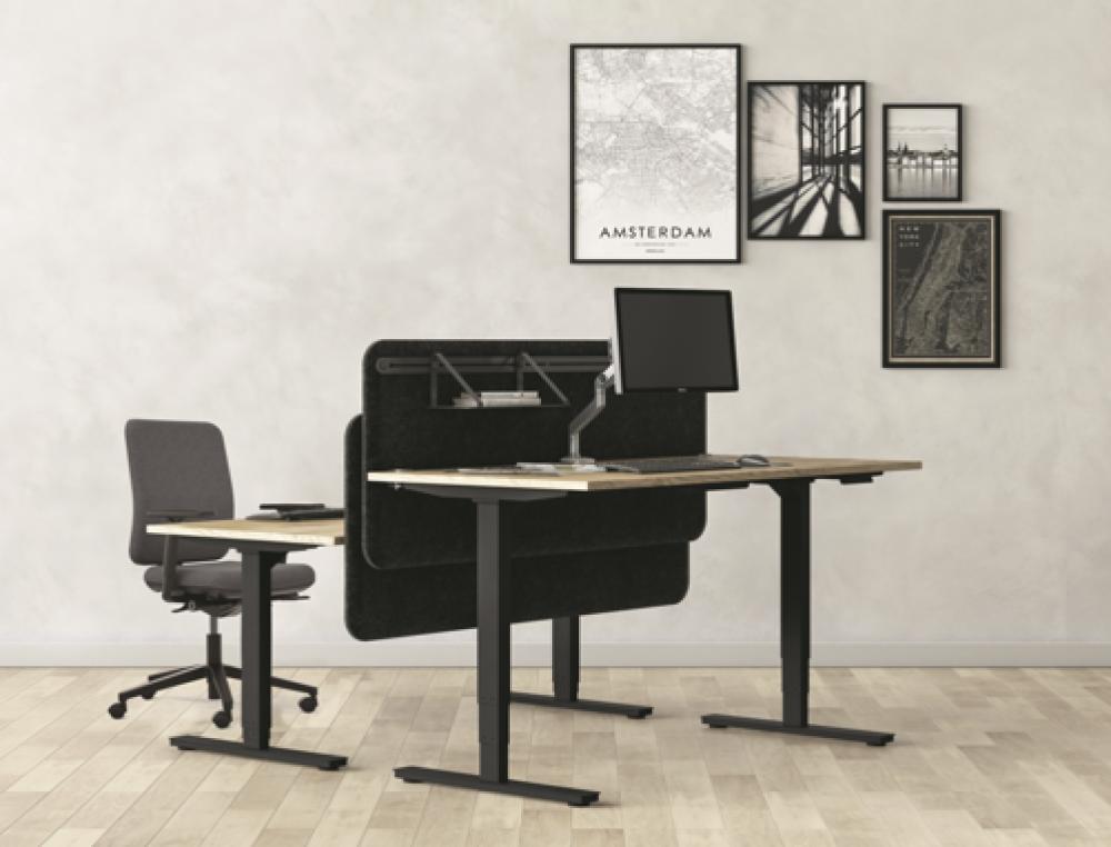 BUREAU DROIT REGLABLE L140 PIETEMENT NOIR